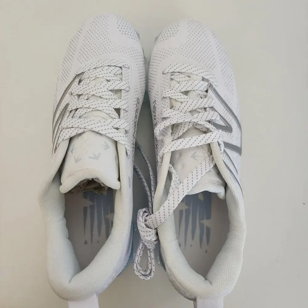 New Balance kids FreezeLX V4 Low Lacrosse Shoe, White, 4.5 Medium US